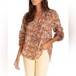 Veronica Beard Antoinette Floral Cotton Blouse Size 6